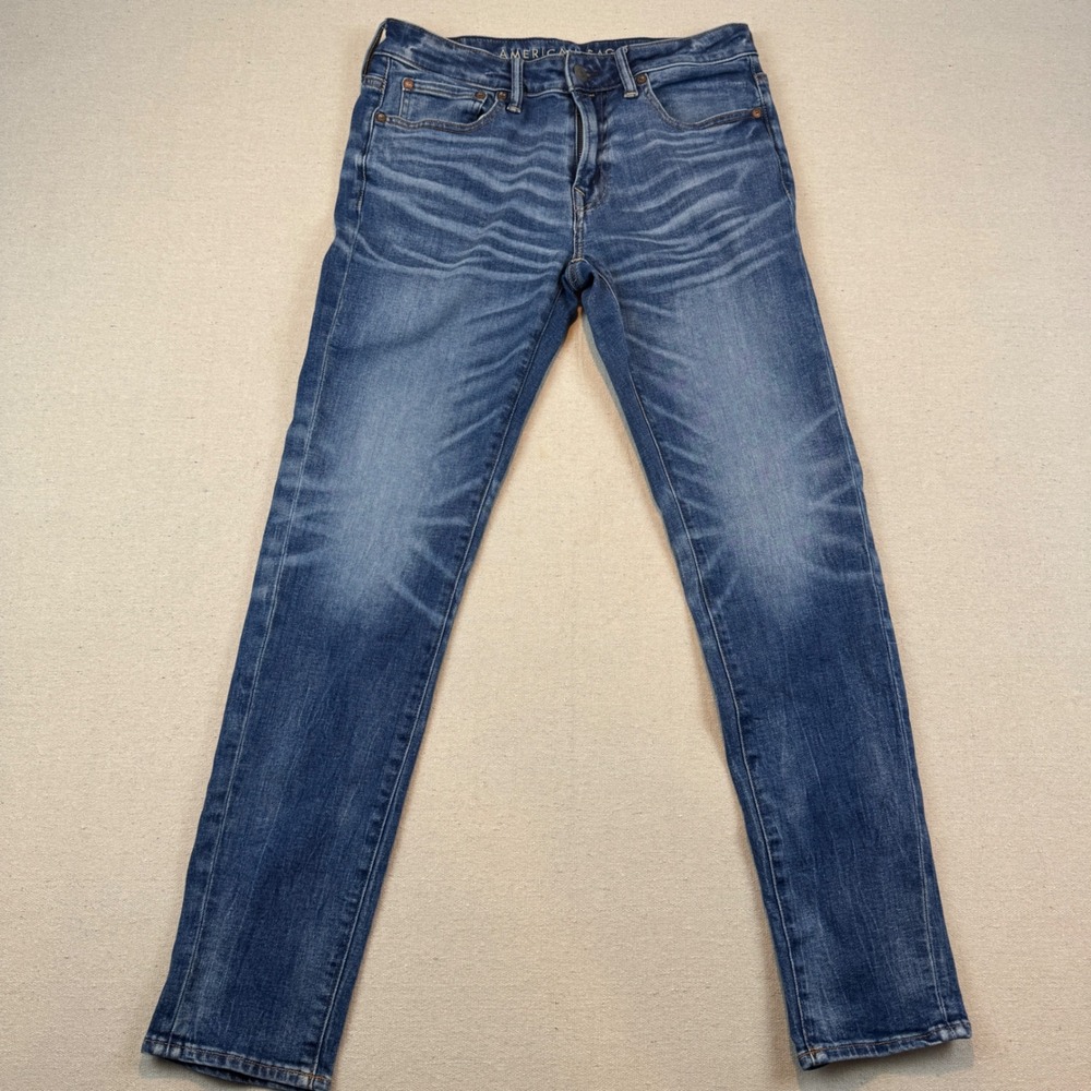 American Eagle 31x32 Skinny Jeans Mens Blue Medium Wash Stretch Denim